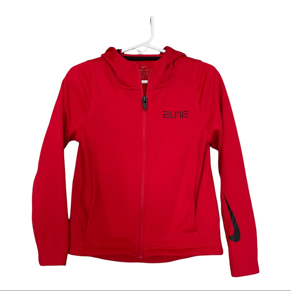 Nike Dri-Fit Therma Elite Basketball Full Zip Hoodie Sweater Red Boys 4 XS